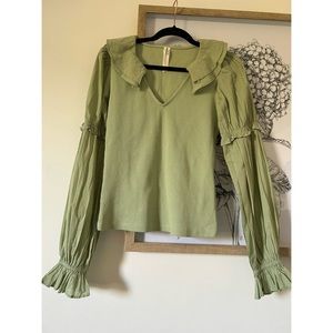 Anthropologie Sage Green Blouse